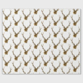 Papier Cadeau Tête de cerf avec gros colliers #1 (Plat)