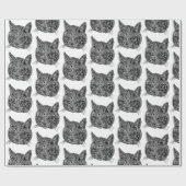 Papier Cadeau Tête de chat décorative (Plat)