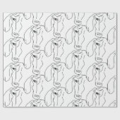 Papier Cadeau Tête de Dachshund Papier, dessin d'art (Plat)