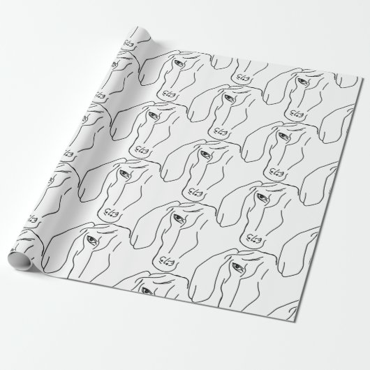 Papier Cadeau Tête de Dachshund Papier, dessin d'art (Déroulé)