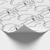 Papier Cadeau Tête de Dachshund Papier, dessin d'art (Coin)