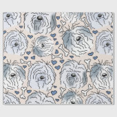 Papier Cadeau Tête de dessin à main à col roulé (Plat)