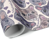 Papier Cadeau Tête de dessin à main de Bulldog (Coin rond)