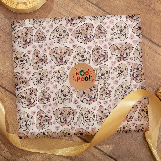 Papier Cadeau Tête de dessin à main du Labrador Retriever