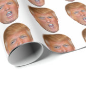 Papier Cadeau Tête de flottement de Donald Trump (Coin rond)