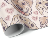 Papier Cadeau Tête de Labrador Retriever dessinée à la main en s (Coin rond)