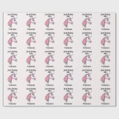 Papier Cadeau Tête de Licorne Rose Violet (Plat)