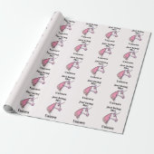 Papier Cadeau Tête de Licorne Rose Violet (Déroulé)