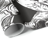 Papier Cadeau Tête de mort (Coin rond)