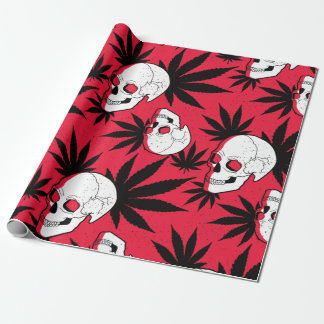 Papier Cadeau Tête de mort feuille de chanvre