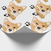 Papier Cadeau Tête de Shiba Inu (Coin)