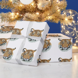 Papier Cadeau Tête de Tigre Animal Sauvage Tigre