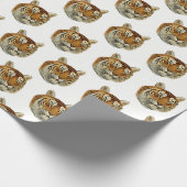 Papier Cadeau Tête de Tigre Vintage (Coin)