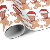 Papier Cadeau Tête de Trump amusante (Coin rond)