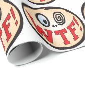 Papier Cadeau Tête des textes de WTF (Coin rond)