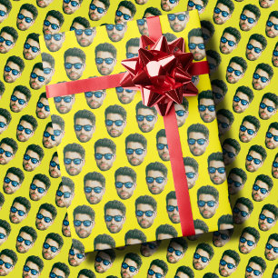 Papier Cadeau Tête photo personnalisée amusante