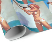 Papier Cadeau Tête rouge avec broche Spyglass vers le haut (Coin rond)