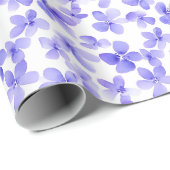 Papier Cadeau Têtes de fleurs violettes (Coin rond)
