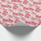 Papier Cadeau Têtes d'ours roses | (Coin)