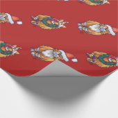 Papier Cadeau Têtes et Tails Ginger Chat Motif de Noël (Coin)