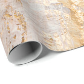 Papier Cadeau Tex Arrière - plan Peint Moderne Blanc Et Or (Coin rond)