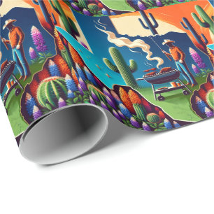 Papier Cadeau Texas BBQ Party 1