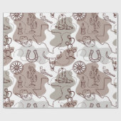 Papier Cadeau Texas Cowboy Western Doodle (Plat)