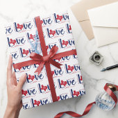 Papier Cadeau Texas Love - Coeurs et points