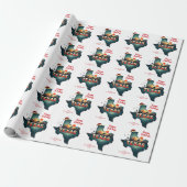 Papier Cadeau Texas State Joyer Noël Y'all Custom Text Année (Déroulé)