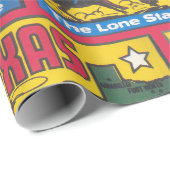 Papier Cadeau Texas vintage avec un cow-boy (Coin rond)