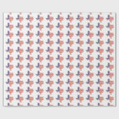 Papier Cadeau Texas with Chevron American Flag Wrapping Paper (Plat)