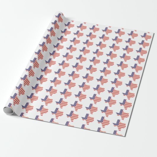 Papier Cadeau Texas with Chevron American Flag Wrapping Paper (Déroulé)