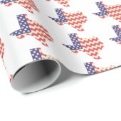 Papier Cadeau Texas with Chevron American Flag Wrapping Paper (Coin rond)