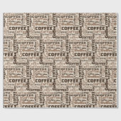 Papier Cadeau Texte Café (Plat)