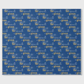 Papier Cadeau Texte chrétien de Noël en bleu (Plat)