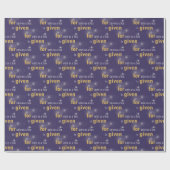 Papier Cadeau Texte chrétien de Noël sur violet (Plat)