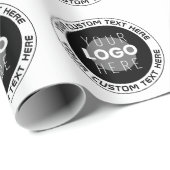 Papier Cadeau Texte circulaire modifiable & logo remplaçable | N (Coin rond)