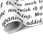 Papier Cadeau Texte de fierté et de préjudice (Coin rond)