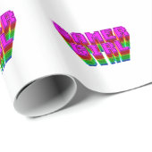 Papier Cadeau Texte de la fille du joueur (Coin rond)