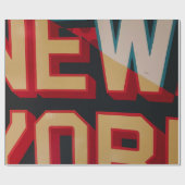 Papier Cadeau Texte de New York (Plat)