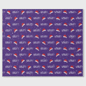 Papier Cadeau Texte de Noël avec chapeaux de Père Noël (Plat)