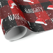 Papier Cadeau Texte de Noël avec chapeaux de Père Noël (Coin rond)