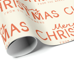 Papier Cadeau Texte de Noël Joyeux écrit à la main