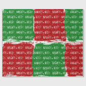 Papier Cadeau Texte de Noël NEUF ou NICE avec des flocons de nei (Plat)