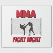 Papier Cadeau Texte de nuit de combat mixed martial art et Silho (Plat)