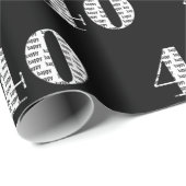 Papier Cadeau Texte du 40e anniversaire (Coin rond)