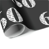 Papier Cadeau Texte du 60e anniversaire (Coin rond)