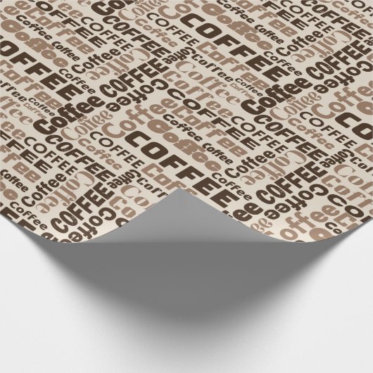 Papier Cadeau Texte du café (Coin)