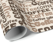 Papier Cadeau Texte du café (Coin rond)