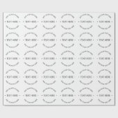 Papier Cadeau Texte éditable Simple Moderne | Blanc & Noir (Plat)